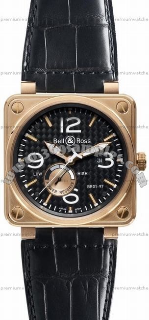 Bell & Ross BR 01-97 Reserve de marche Pink Gold Mens Wristwatch BR0197-PINKGOLD